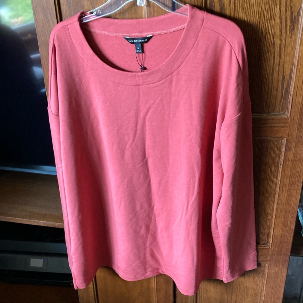 Banana Republic Pink Relaxed 3/4 Sleeve Hoodie
